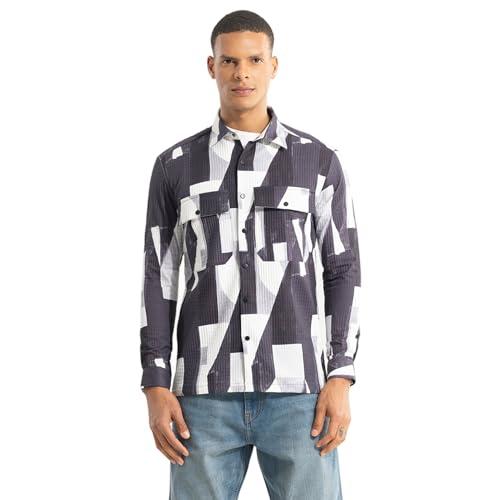 snitch navy abstract pattern jacket