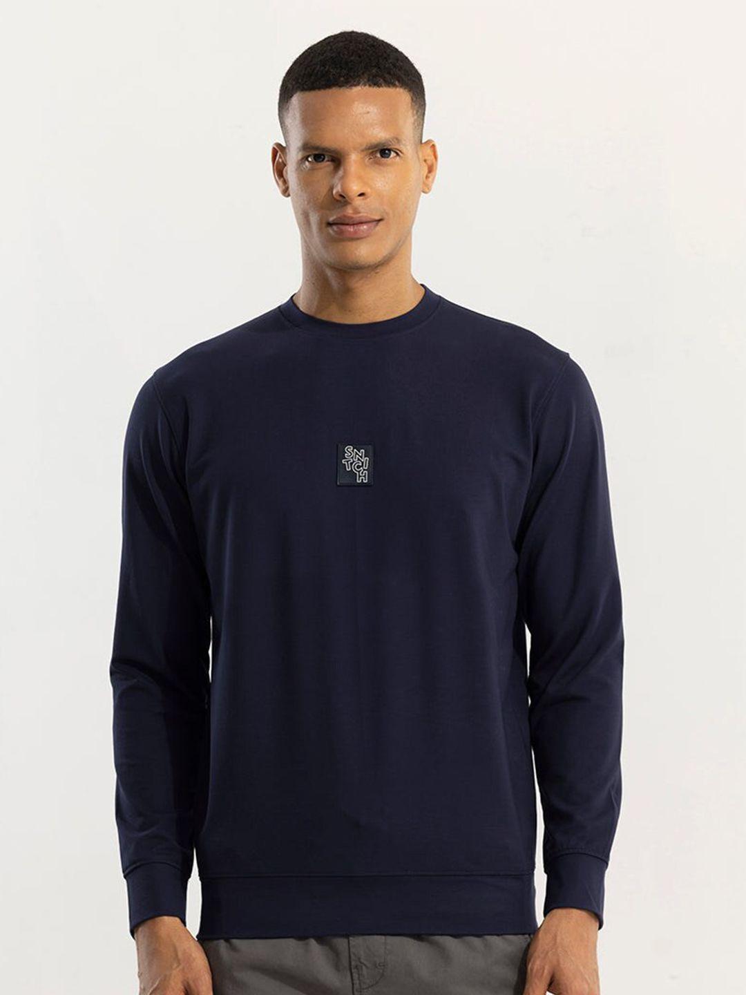 snitch navy blue round neck long sleeves pullover