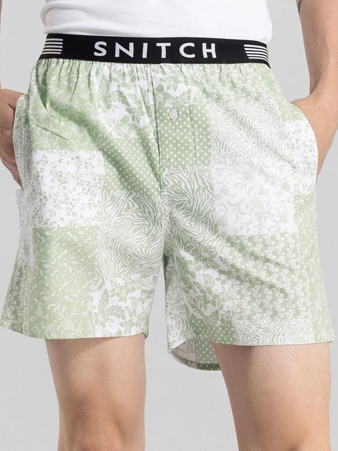 snitch printed pure cotton boxers 4msbx9217-09-s