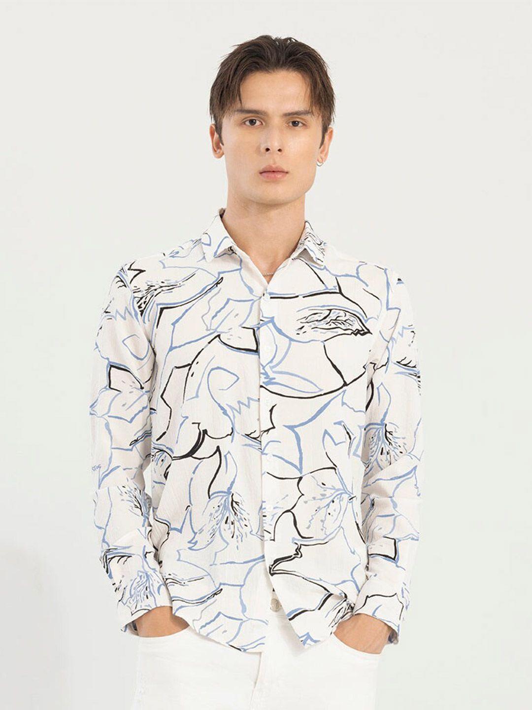 snitch slim fit floral printed casual shirt