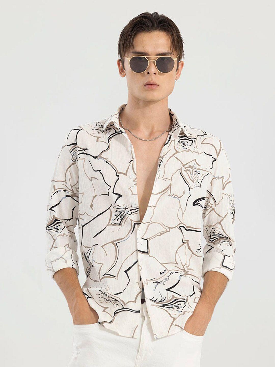 snitch slim fit floral printed casual shirt