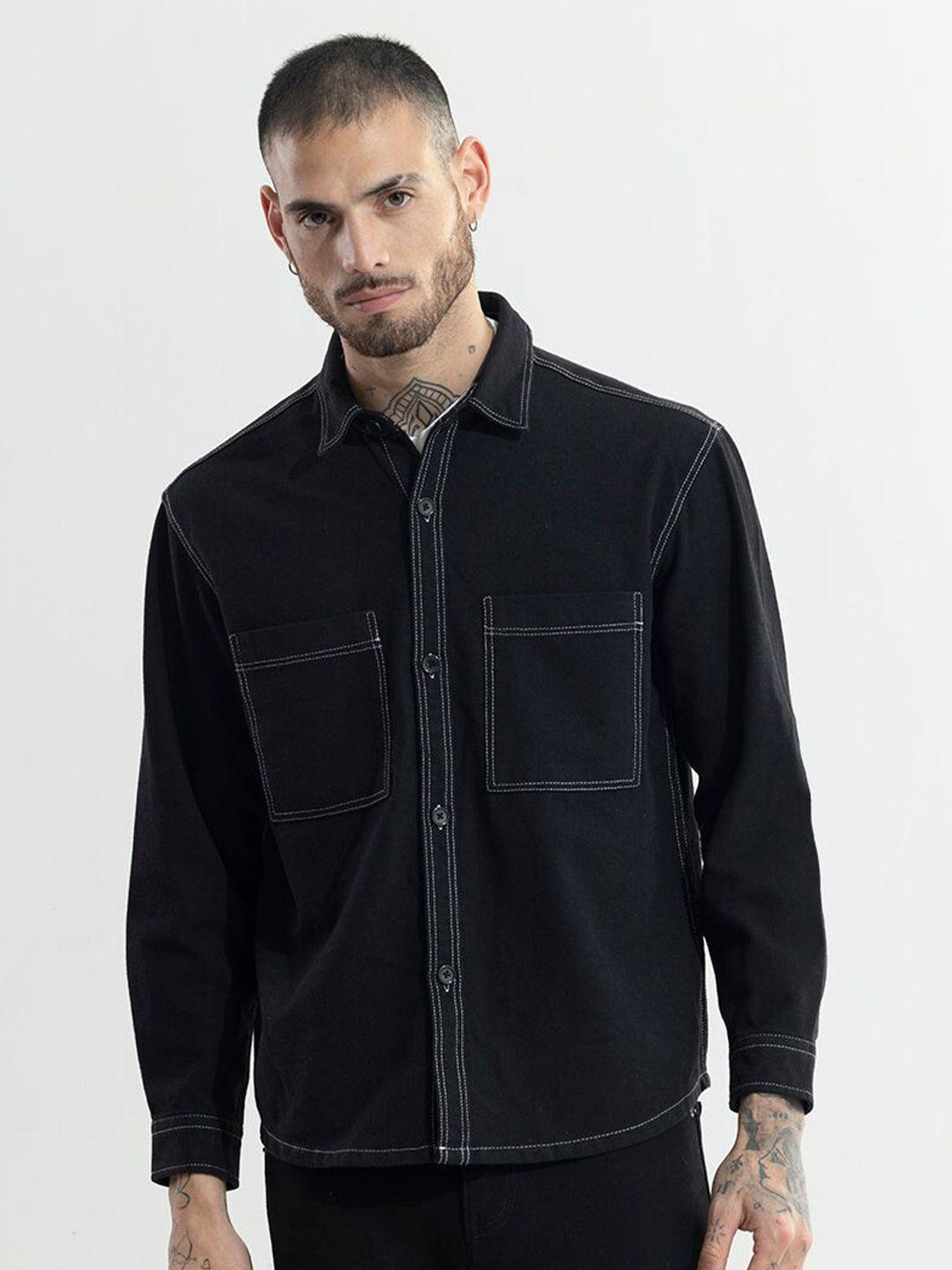 snitch spread collar classic cotton boxy casual shirt