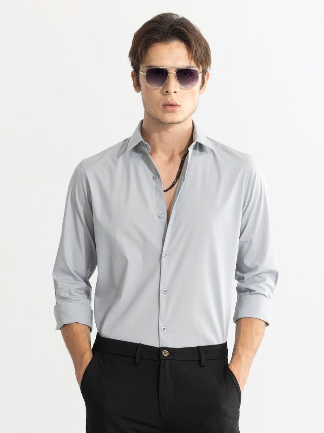 snitch spread collar classic slim fit casual shirt