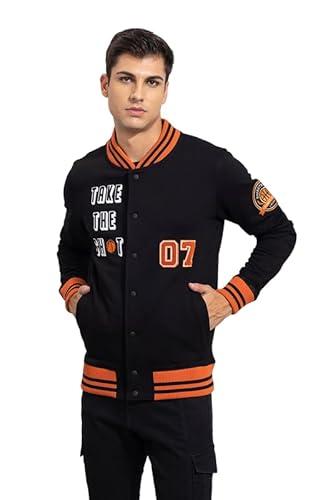 snitch take the shot varsity jacket for men (black, s)