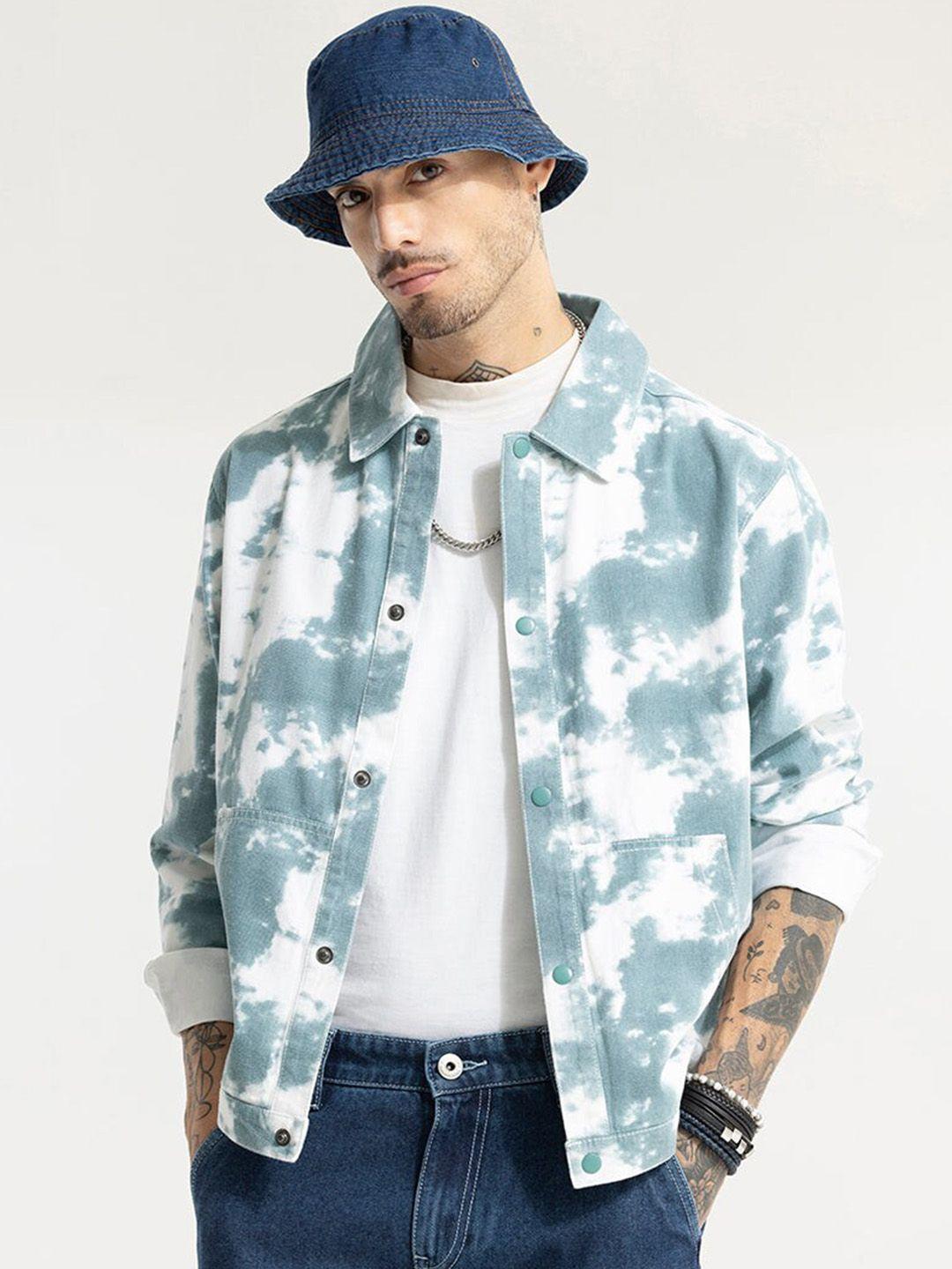 snitch tie & dye printed pure cotton lightweight tailored jacket