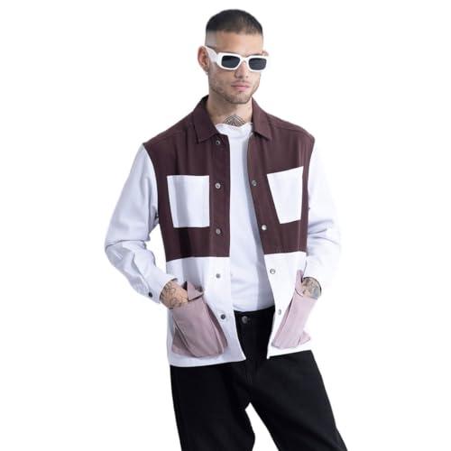 snitch white cotton color-block jacket