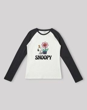 snoopy print t-shirt