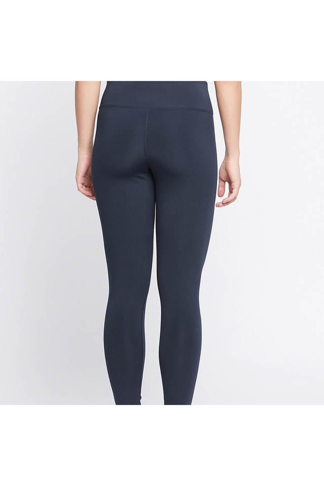 snug fit active high-rise ankle-length tights in navy