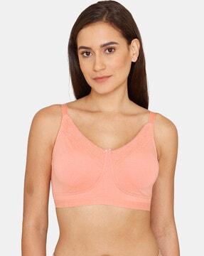 snuggle up double layered non-wired non-padded full coverage super support bra