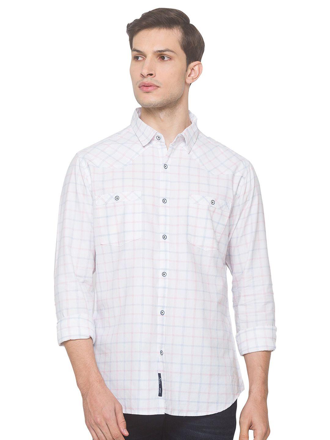 snx checked classic tailored fit cotton casual shirt