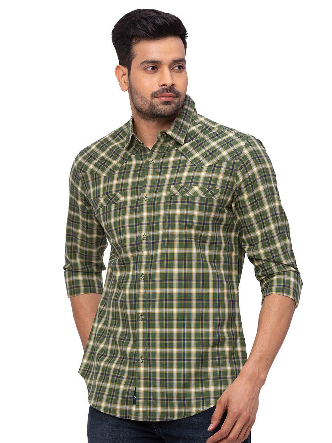 snx checked classic tailored fit cotton casual shirt