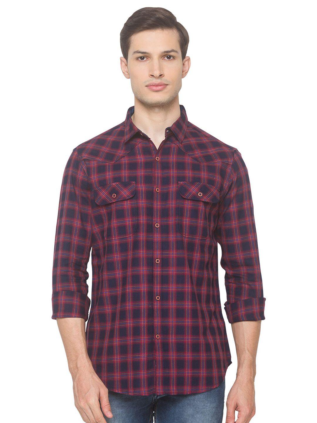 snx checked classic tailored fit pure cotton casual shirt