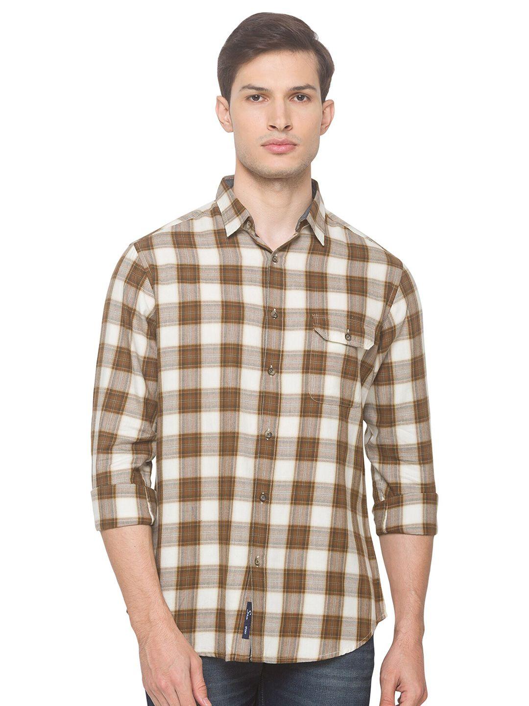snx checked classic tailored fit pure cotton casual shirt