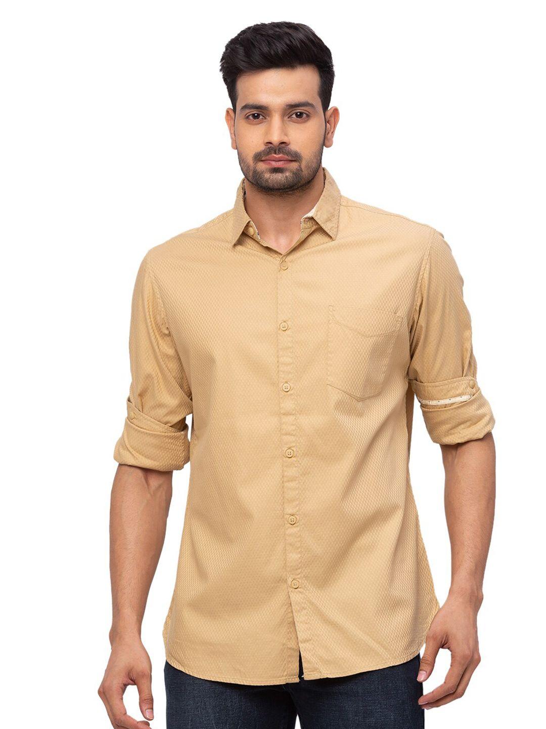 snx classic tailored fit opaque micro ditsy printed pure cotton casual shirt