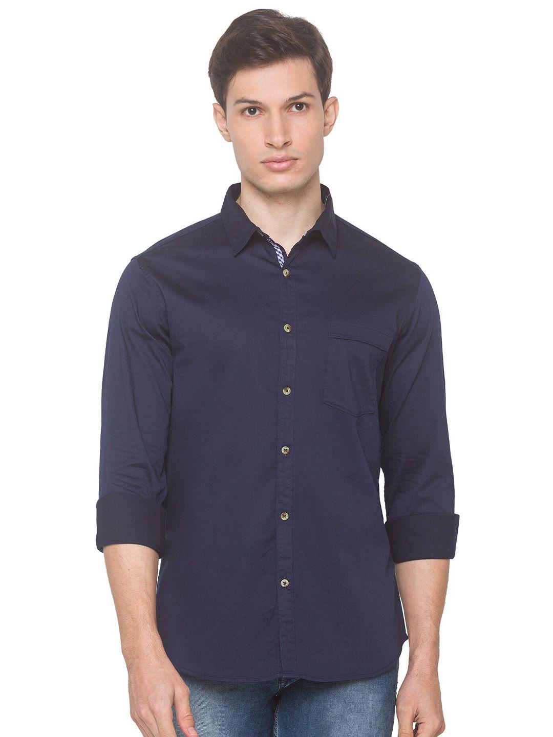 snx classic tailored fit opaque pure cotton casual shirt