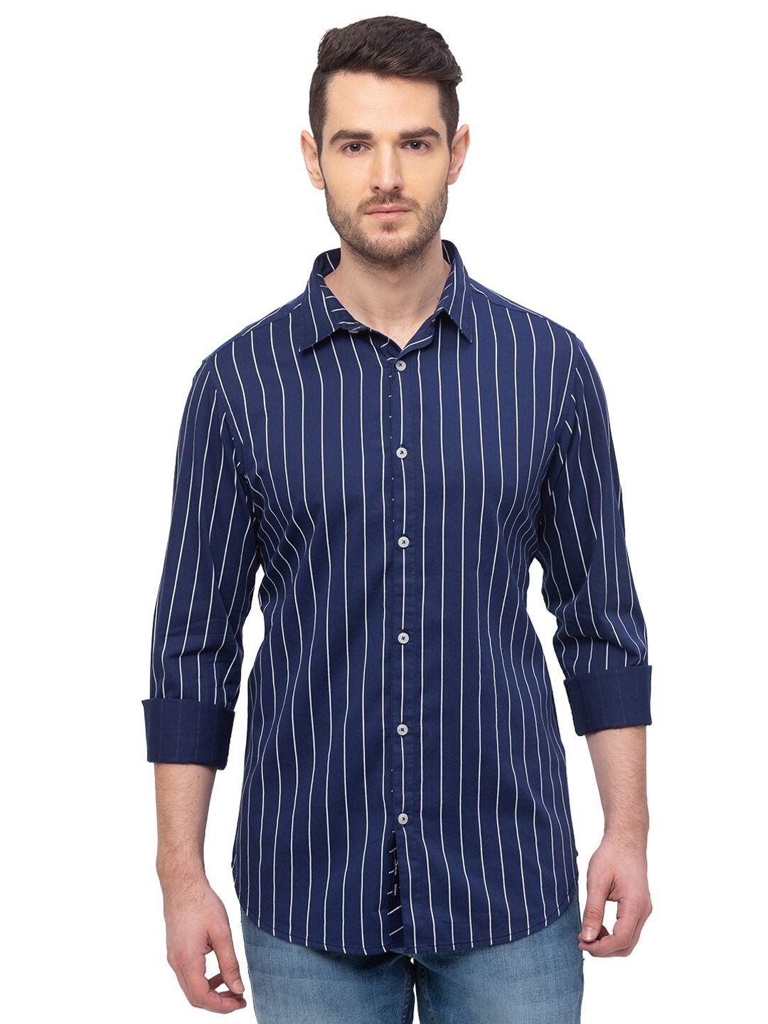 snx classic tailored fit opaque vertical stripes pure cotton casual shirt