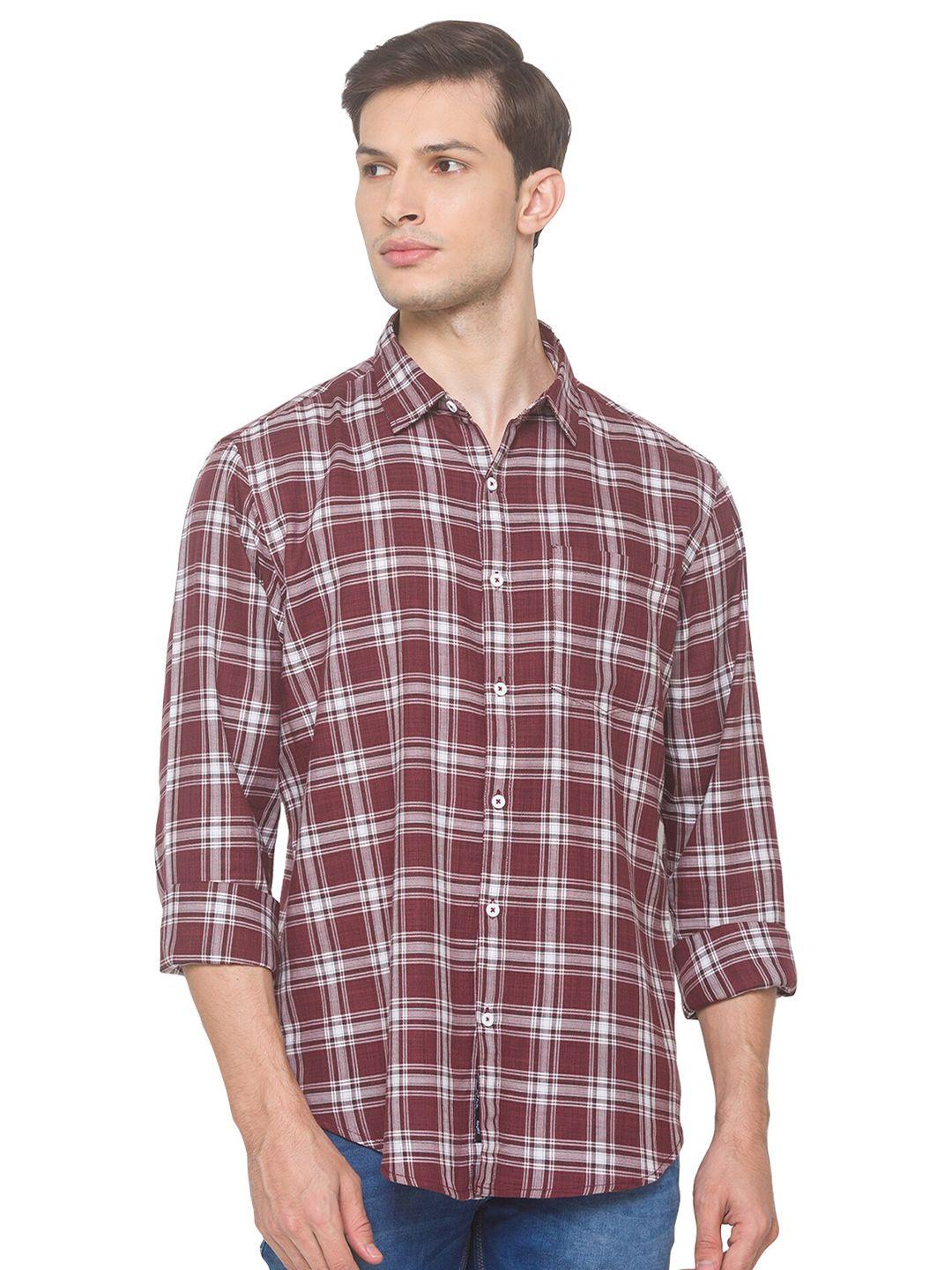 snx classic tailored fit tartan checks pure cotton casual shirt