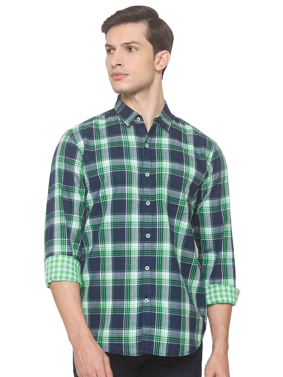 snx classic tailored fit tartan checks pure cotton casual shirt