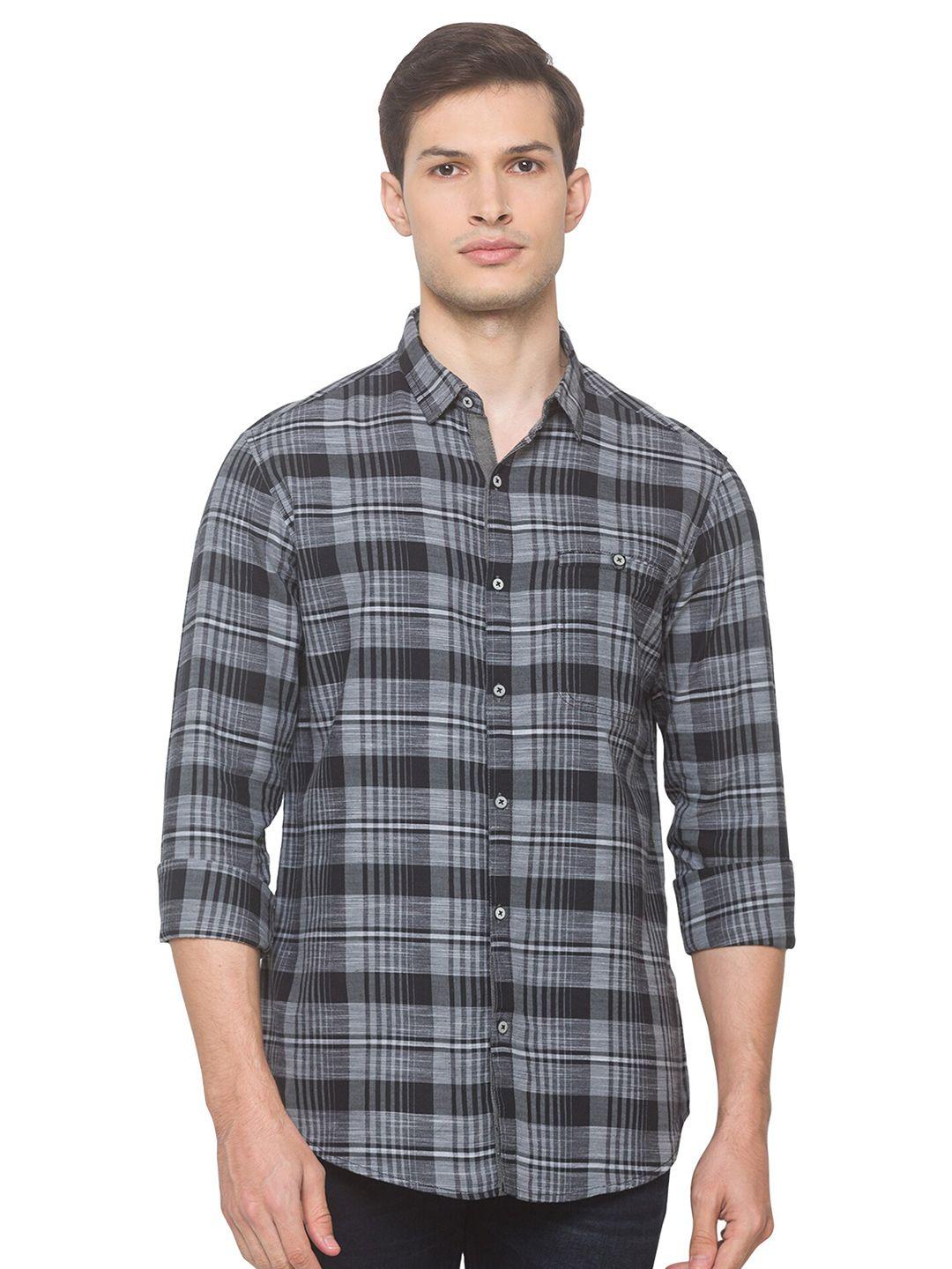 snx classic tailored fit tartan checks pure cotton casual shirt