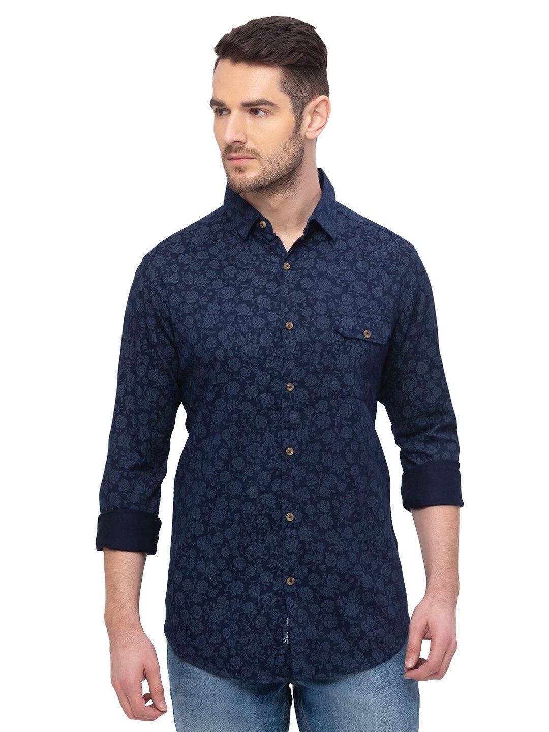 snx floral printed classic tailored fit pure cotton casual shirt