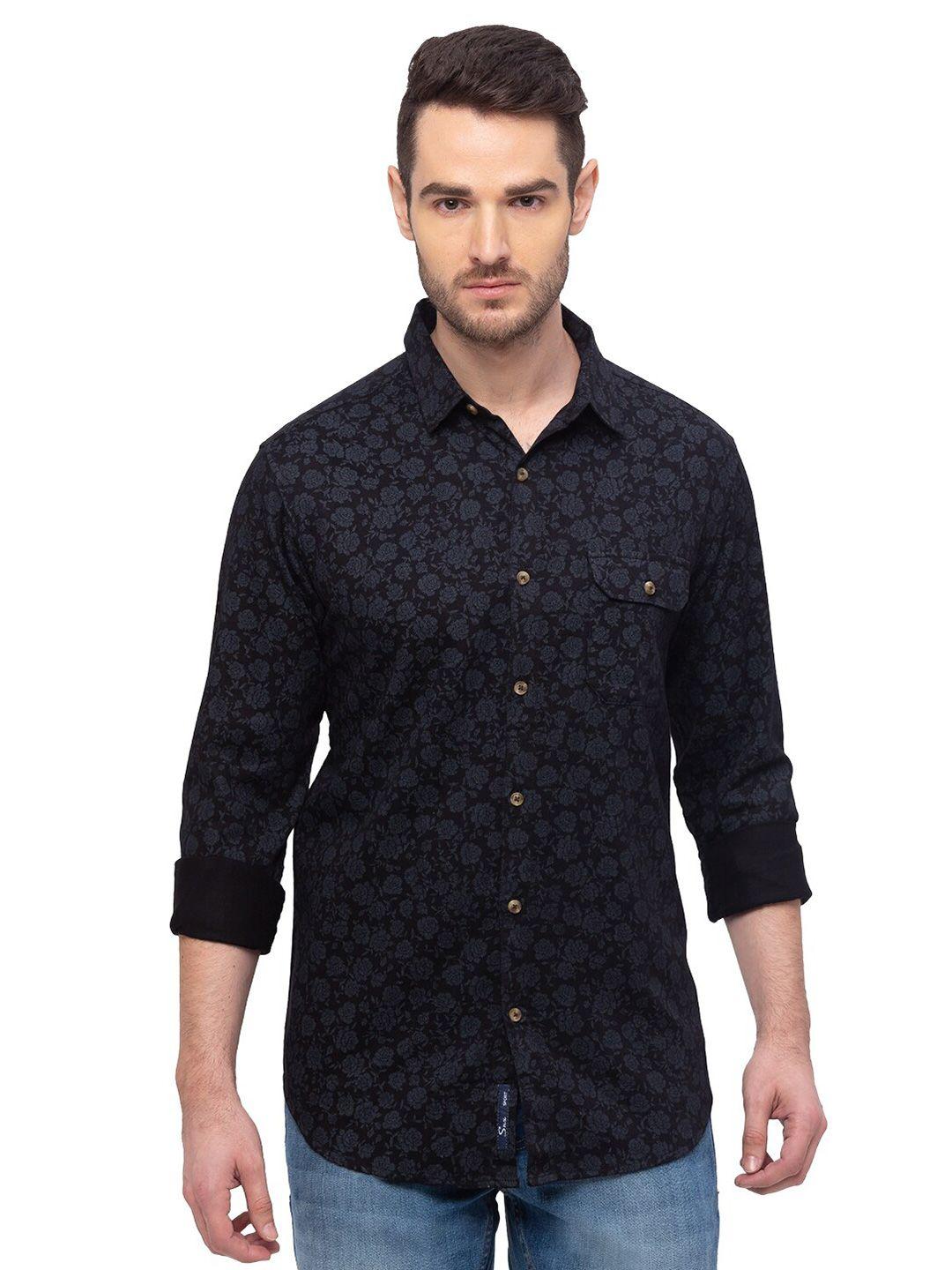 snx floral printed classic tailored fit pure cotton casual shirt
