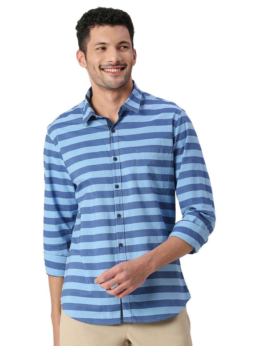 snx horizontal striped pure cotton shirt