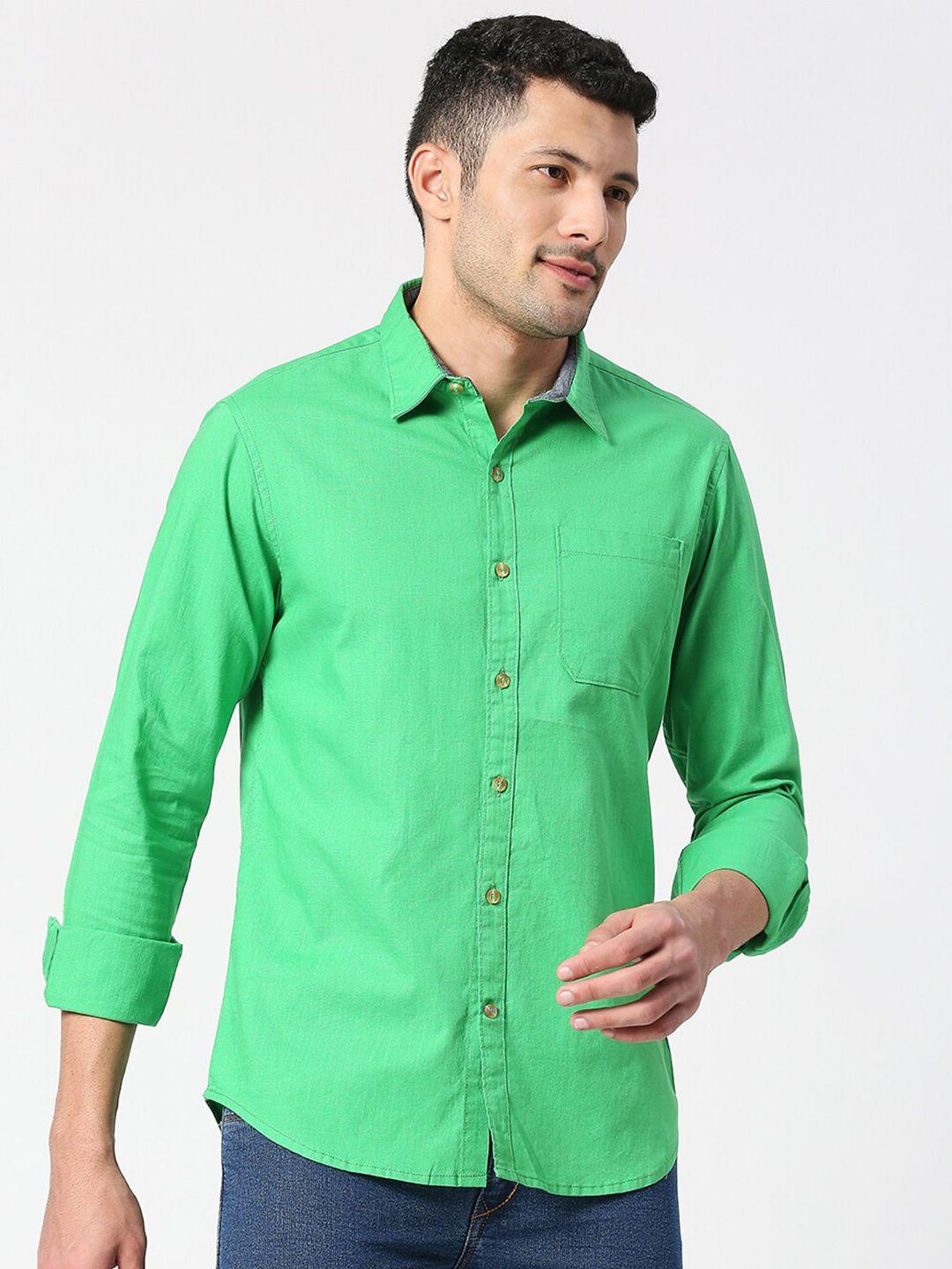 snx tailored fit spread collar pure cotton casual shirt