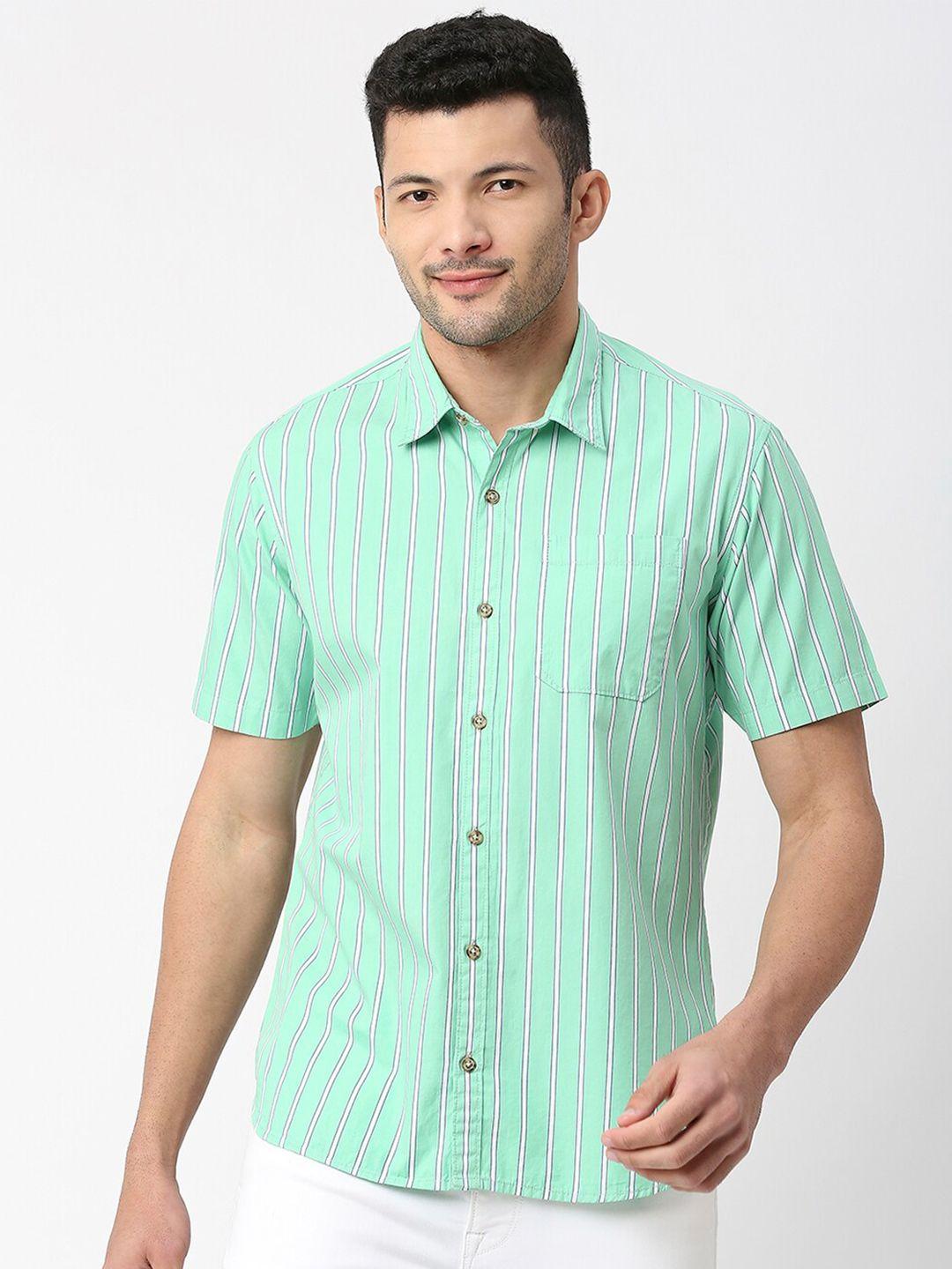 snx tailored fit striped pure cotton casual shirt
