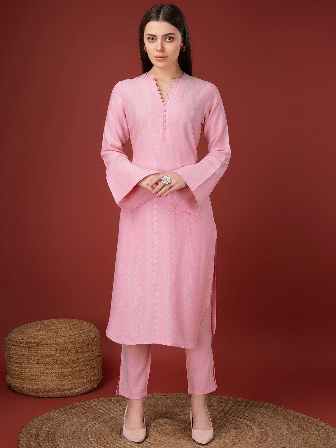 soan bell sleeves straight kurta with trousers