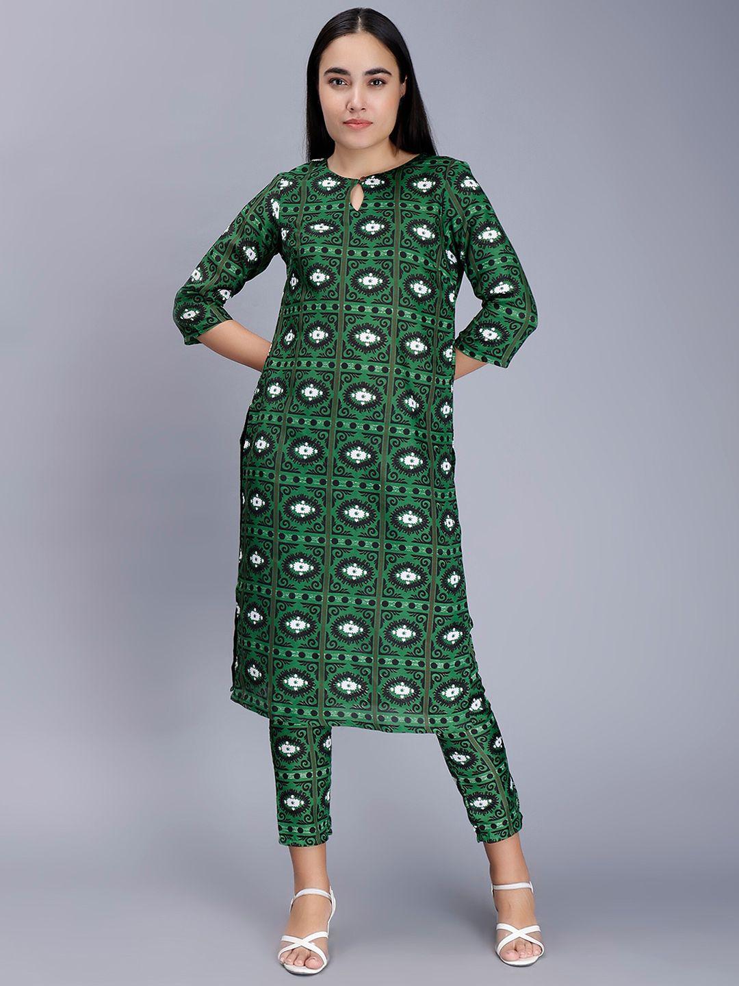 soan printed straight kurta with trousers