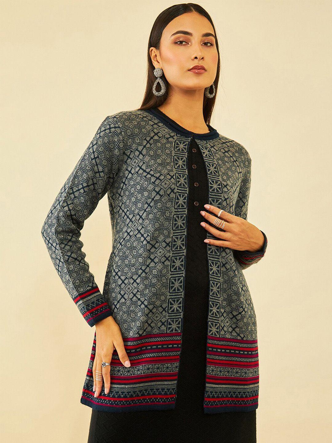 soch ethnic motifs printed cardigan