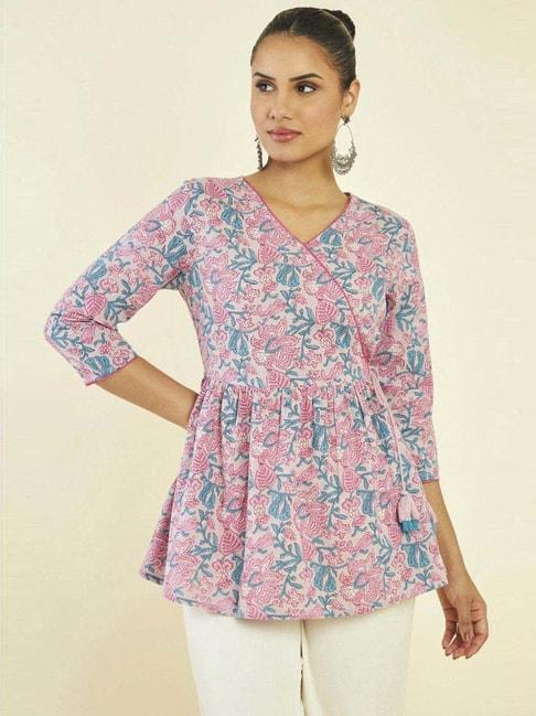 soch pink cotton printed tunic