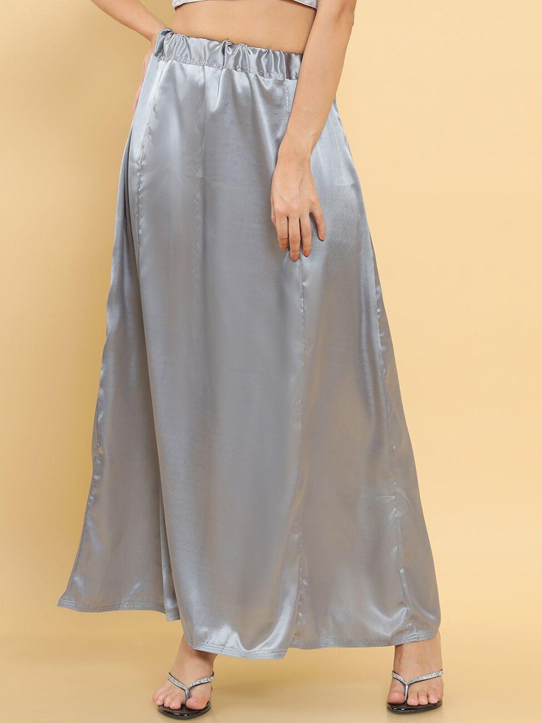soch women grey solid saree shape-wear