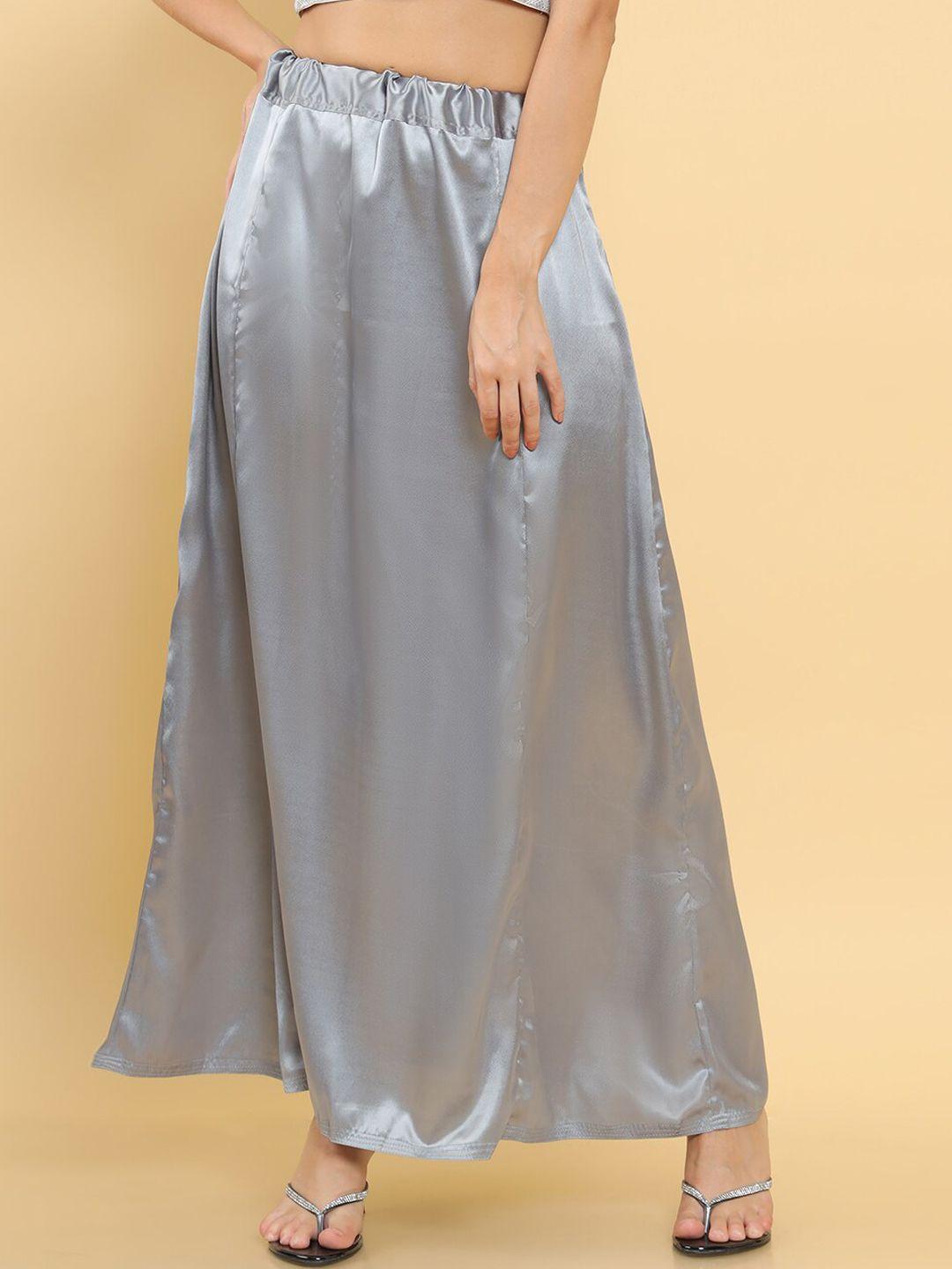 soch women grey solid saree shape-wear