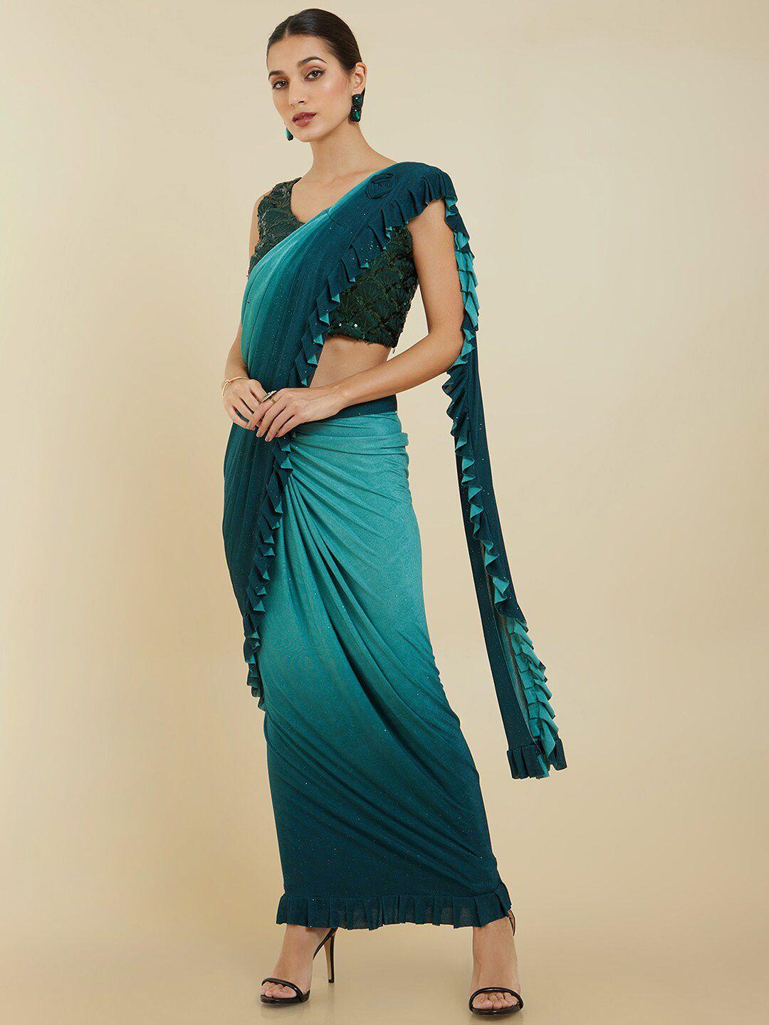 soch  poly crepe sequinned saree