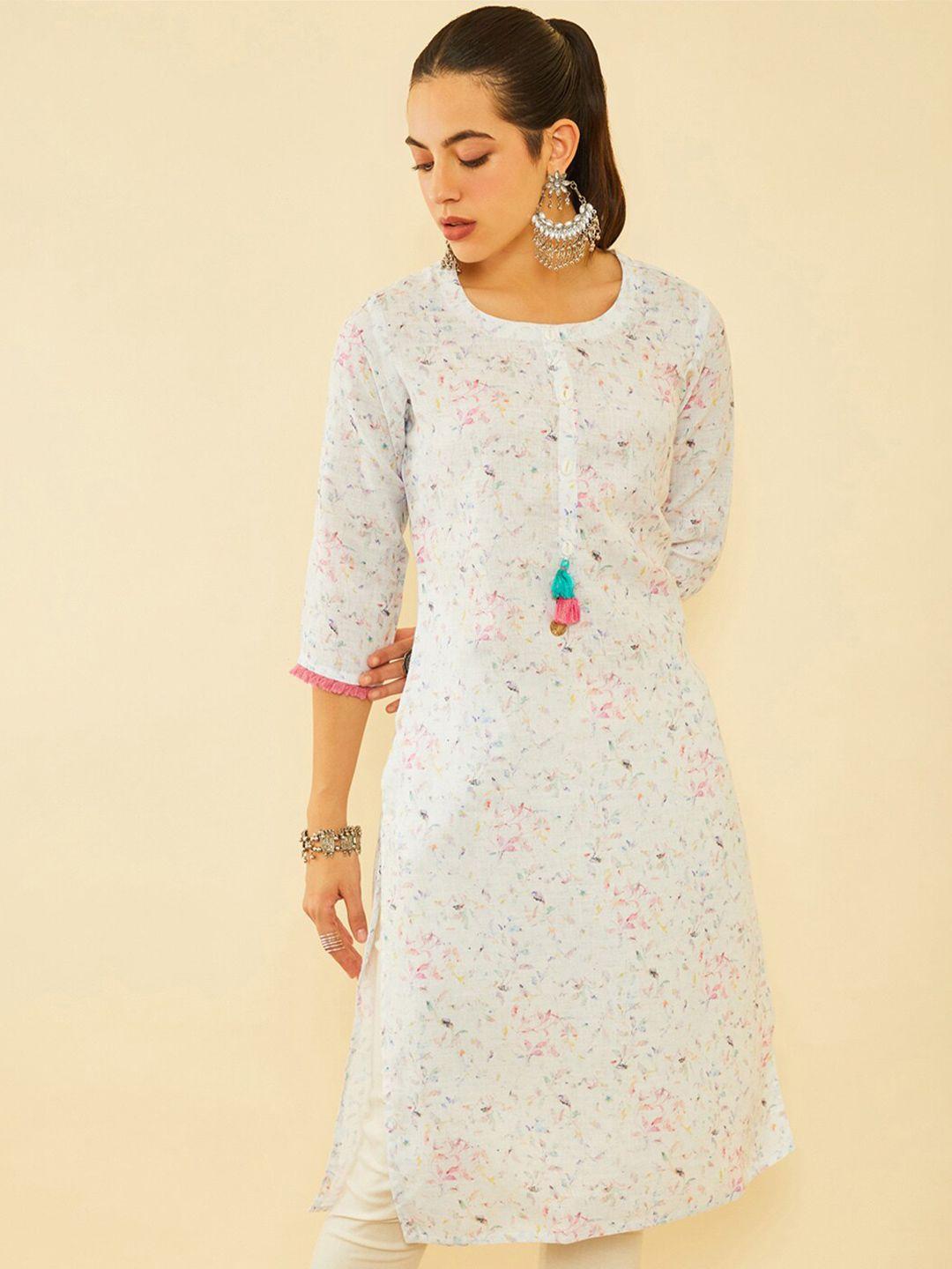 soch abstract printed straight kurta