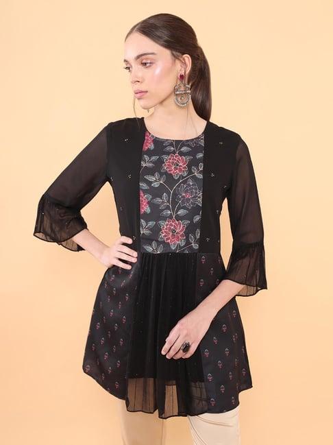 soch black printed tunic