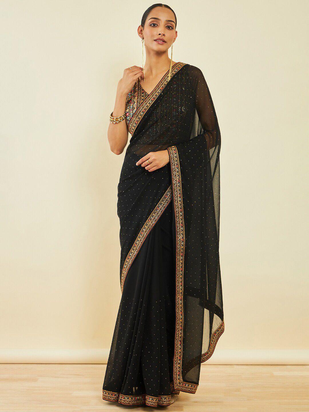 soch embellished beads and stones saree