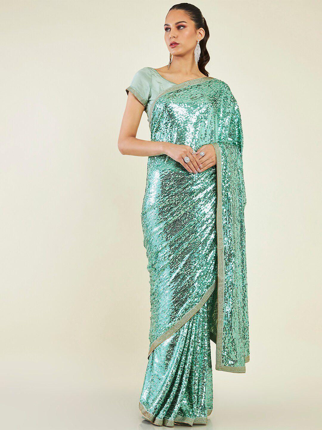 soch embellished sequined saree