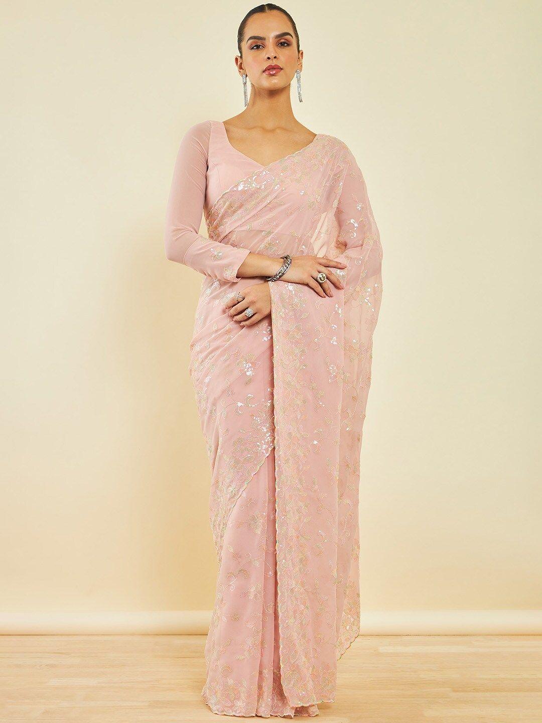 soch embellished sequinned saree