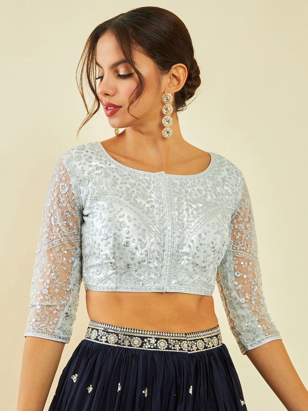 soch embroidered saree blouse