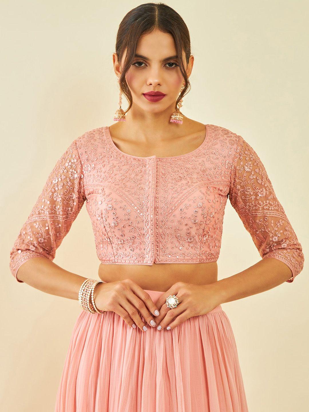 soch embroidered sequinned saree blouse