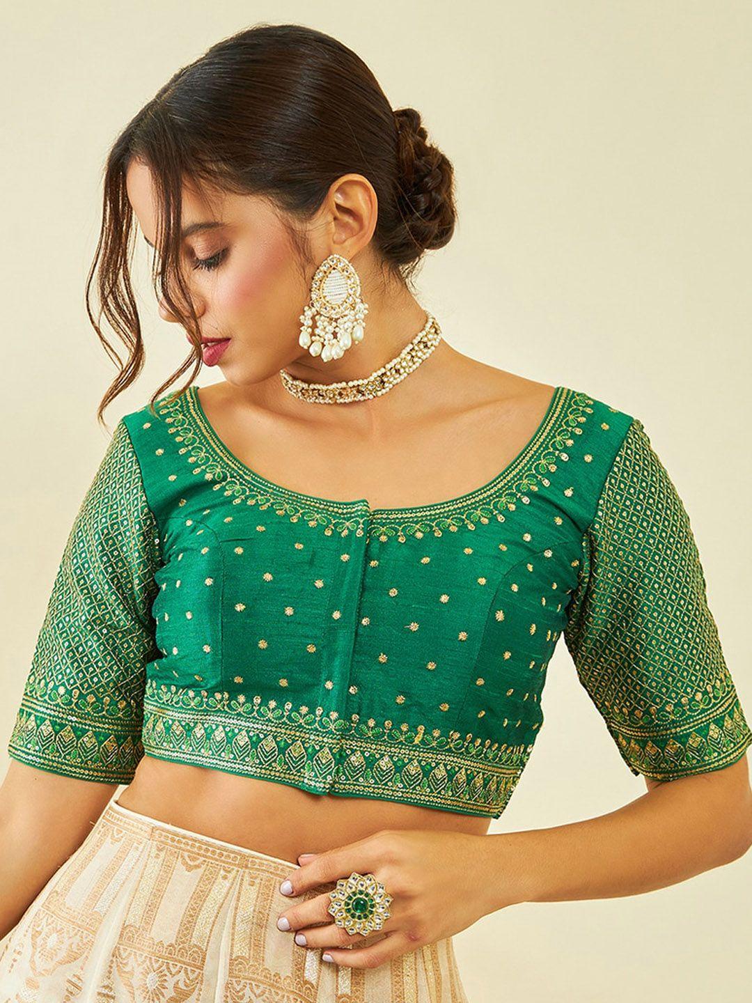 soch embroidered sequinned saree blouse