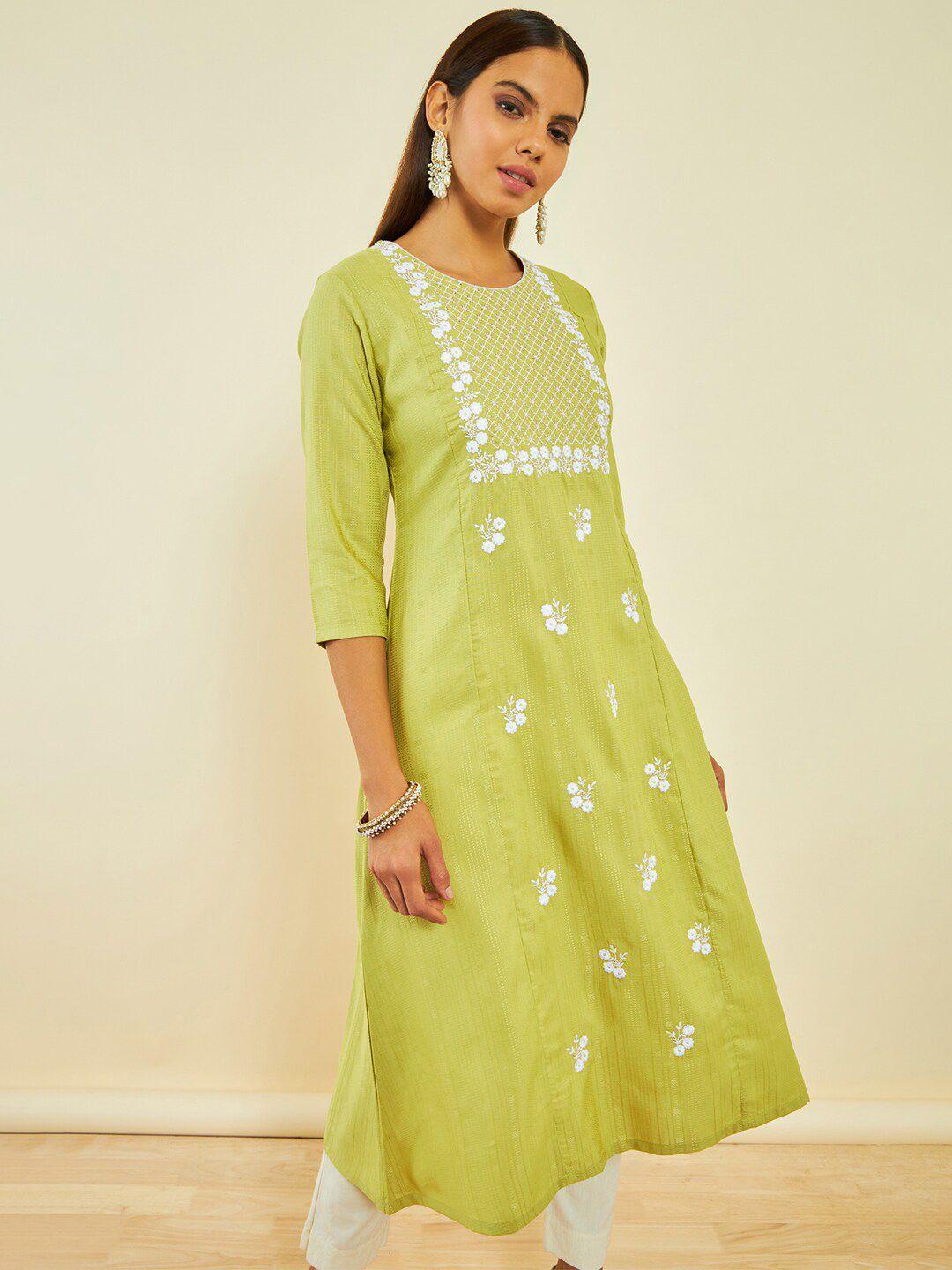 soch embroidered thread work kurta