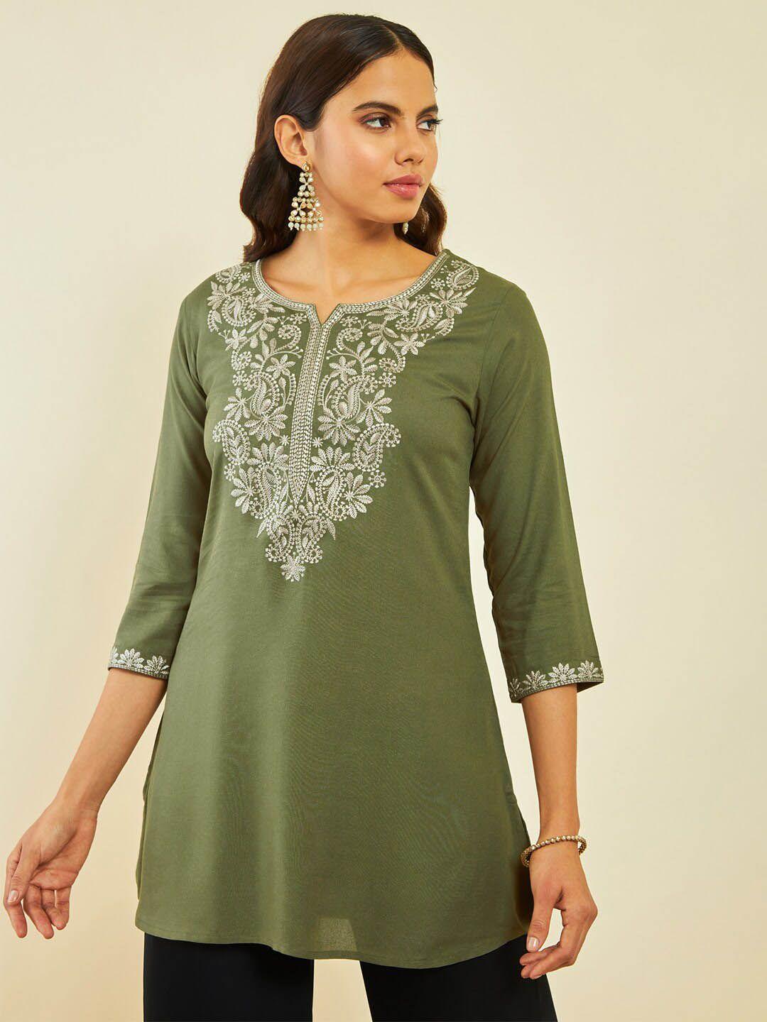 soch ethnic motifs embroidered tunic