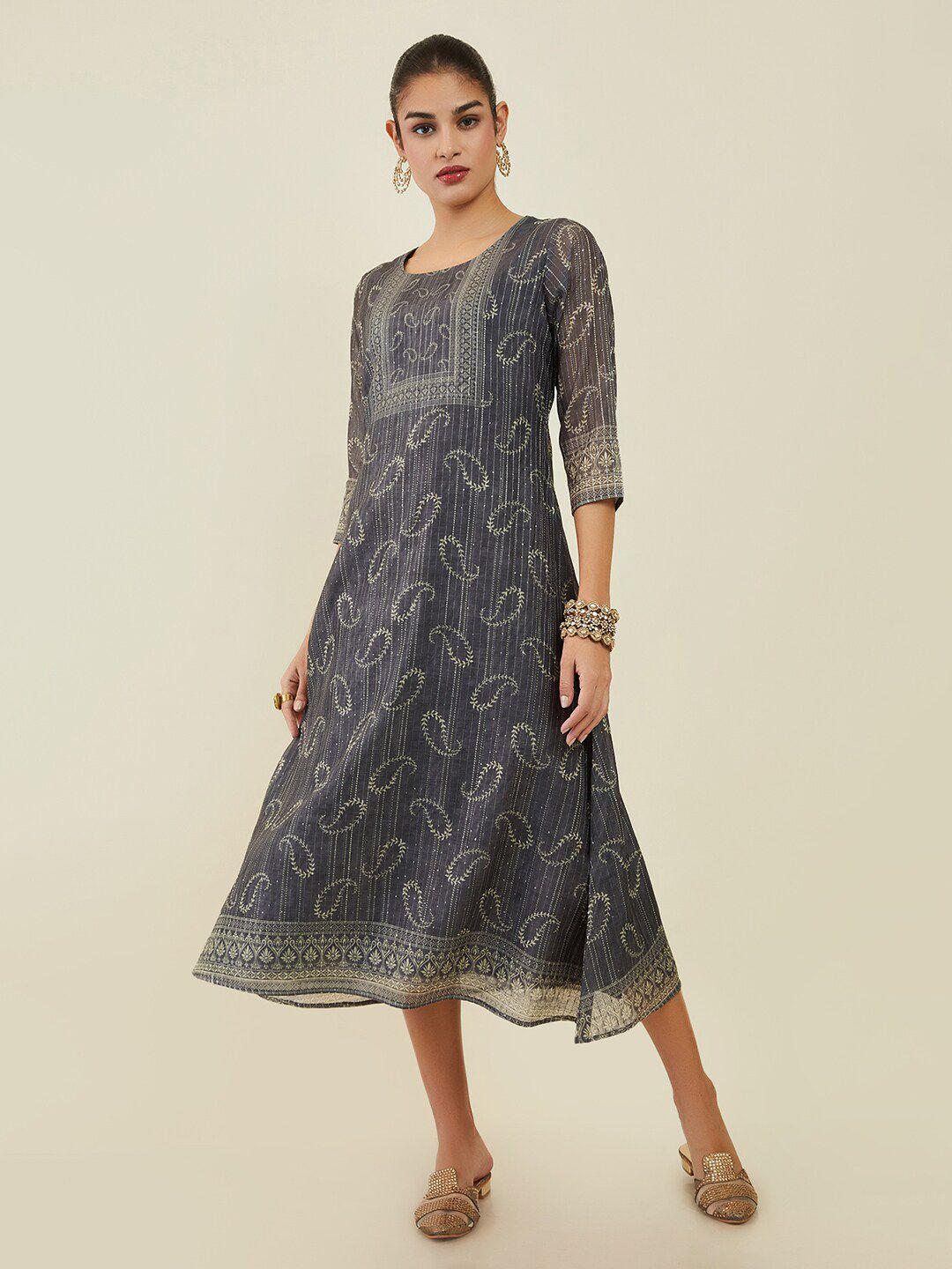 soch ethnic motifs printed a-line dress