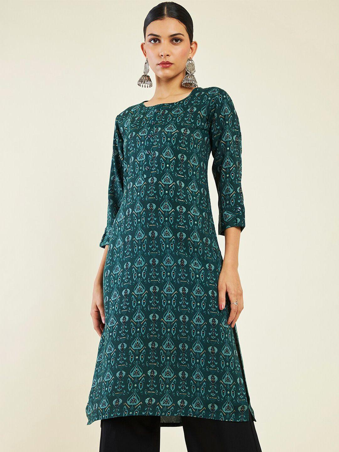 soch ethnic motifs printed a-line kurta