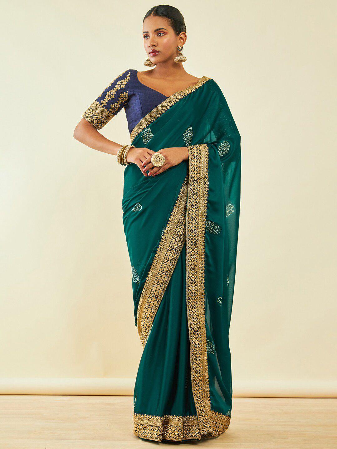 soch ethnic motifs printed saree