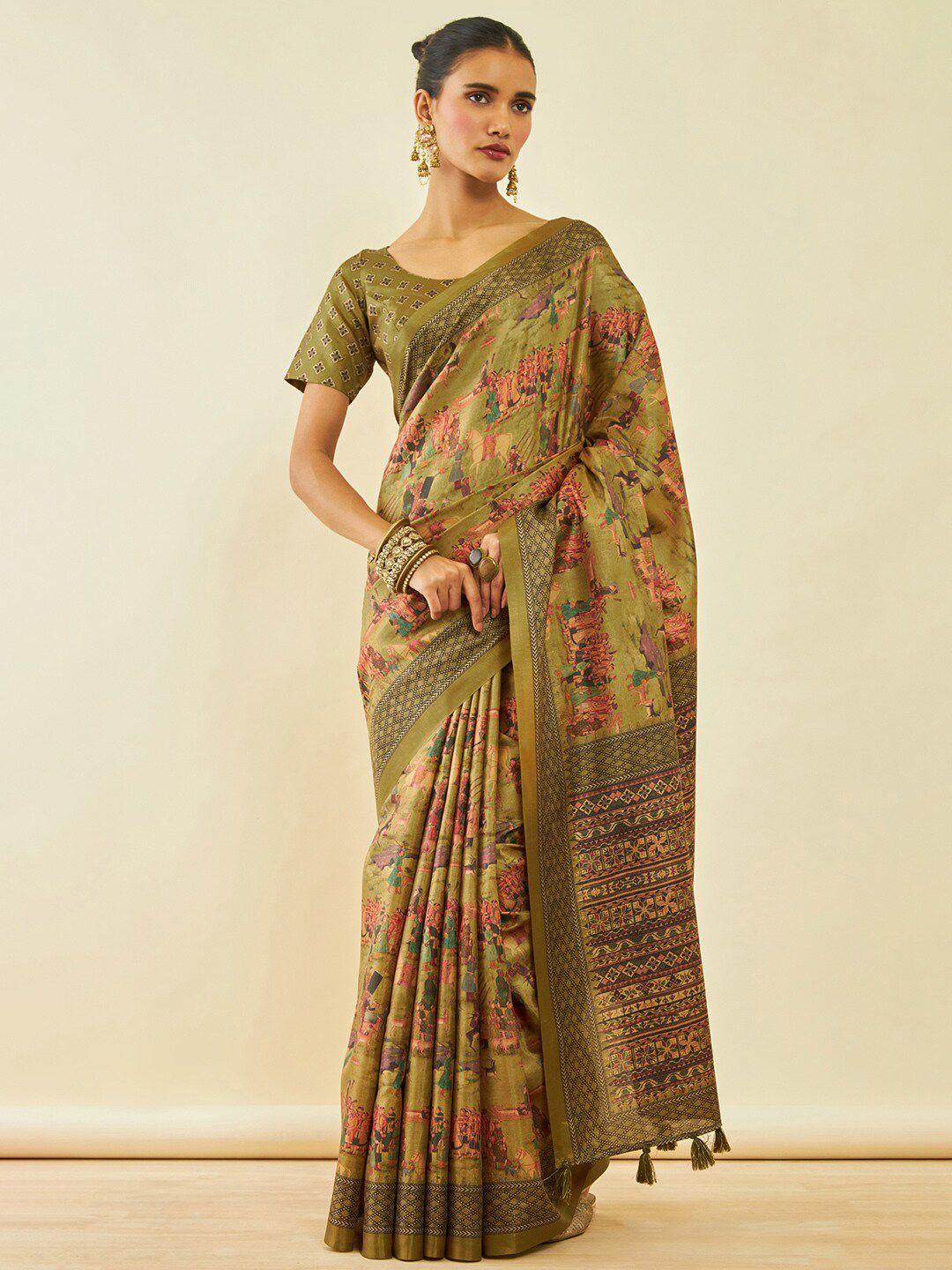 soch floral art silk saree