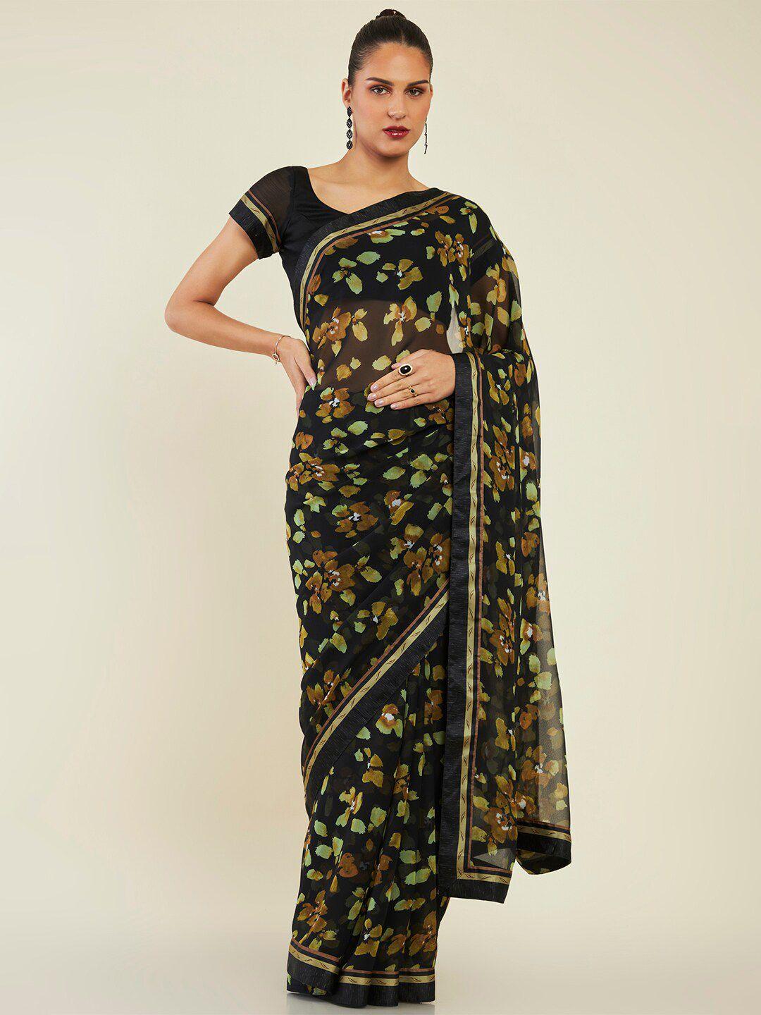 soch floral printed pure georgette saree